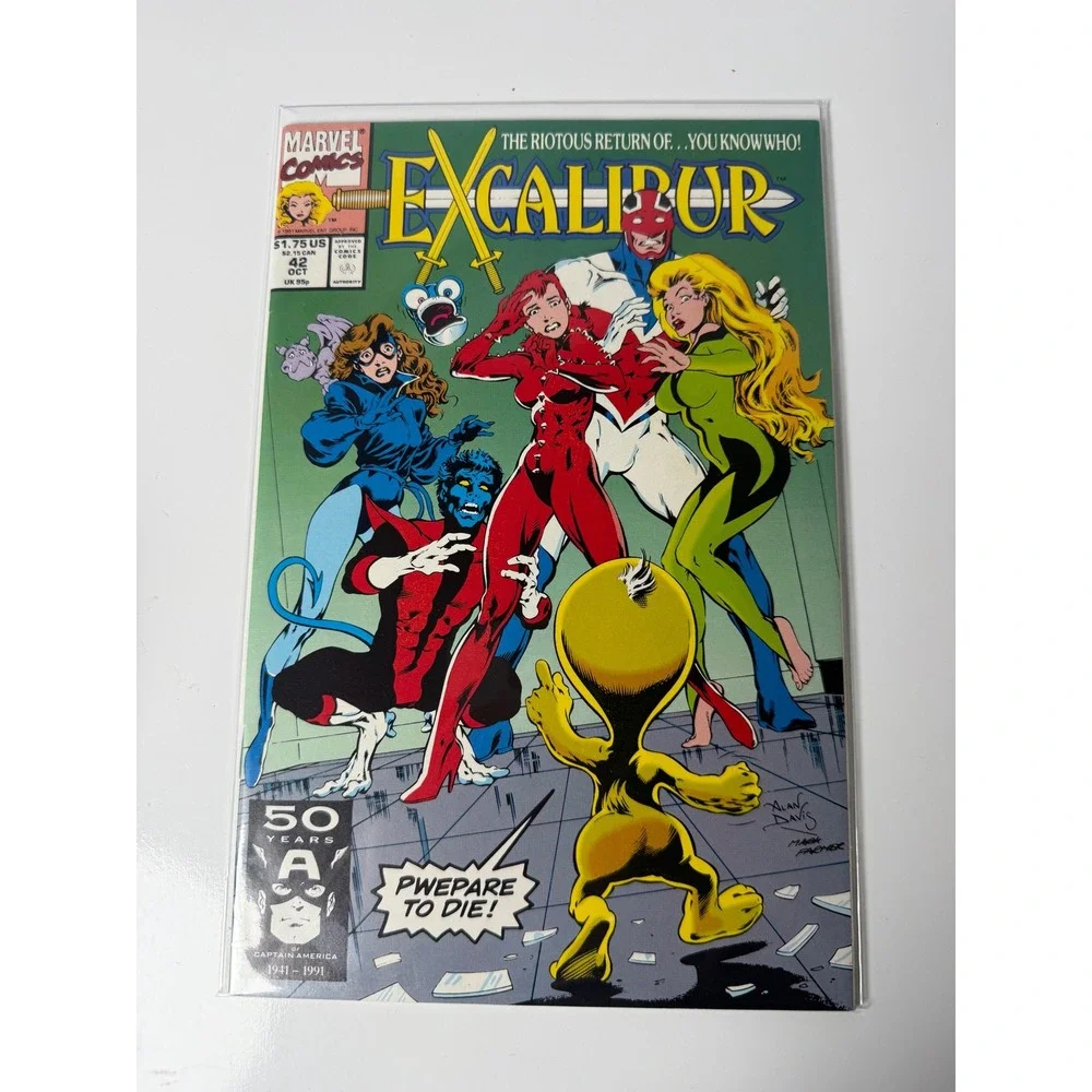 Marvel Comics Excalibur #42‎ Oct 1991 Alan Davis Captain America